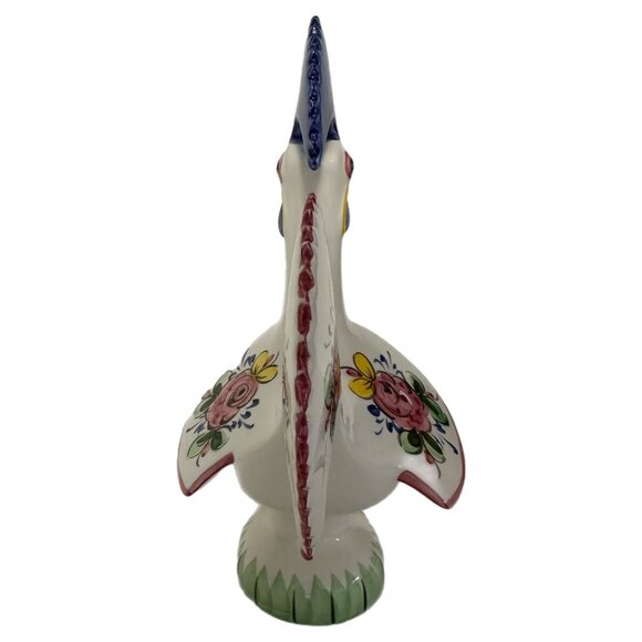 Portugal Portuguese Folk Art Ceramic Pottery Blue Comb Rooster 11” Hand Painted - Picture 2 of 5
